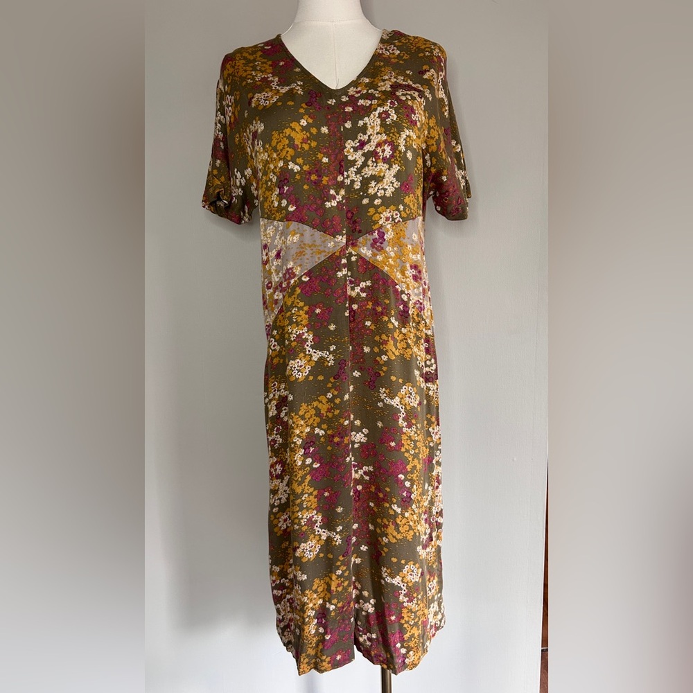 Anthropologie Tiny Shoreline Floral Midi Dress Boho Cottage Whimsy Feminine | XS - Picture 3 of 15